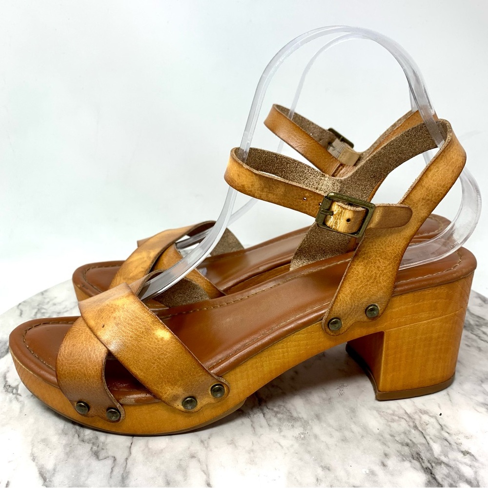 MIA Jullia Platform Ankle Strap Clog Sandals 9 Retro Boho Bohemian Classic - Picture 3 of 16
